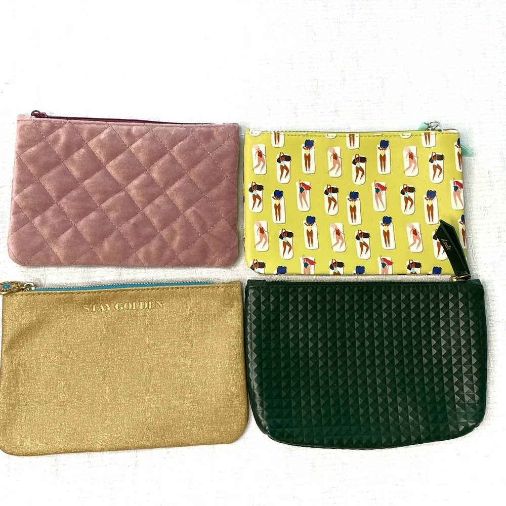 4 IPSY Makeup Cosmetic Bags Zipper Pouches Travel Organizer Assorted Set NWOT